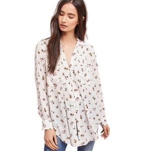 Anthropologie Maeve Matilda Mushroom Print Shirt